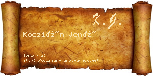 Koczián Jenő névjegykártya